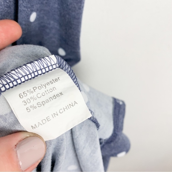 Simier Fariry Modest Stretch Knit Polka Dot Dress Sz L - Picture 6 of 6